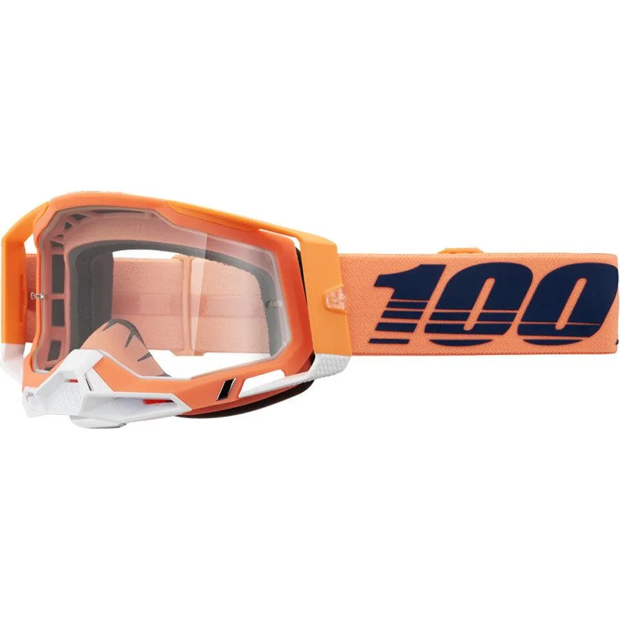 100% Racecraft 2 Goggles - Coral - Clear