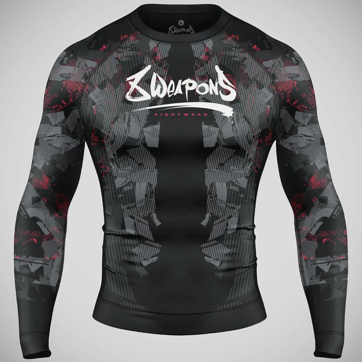 8 Weapons Hit 2.0 Long Sleeve Rash Guard Black/Red