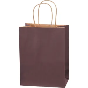 8 x 4 1/2 x 10 1/4" Brown Tinted Shopping Bags