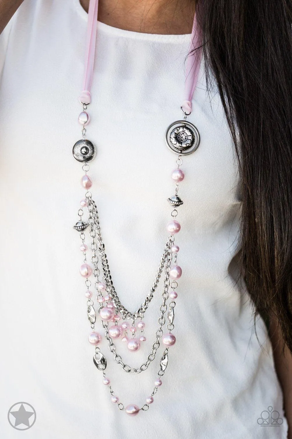 All The Trimmings Pink Ribbon Necklace - Paparazzi Accessories