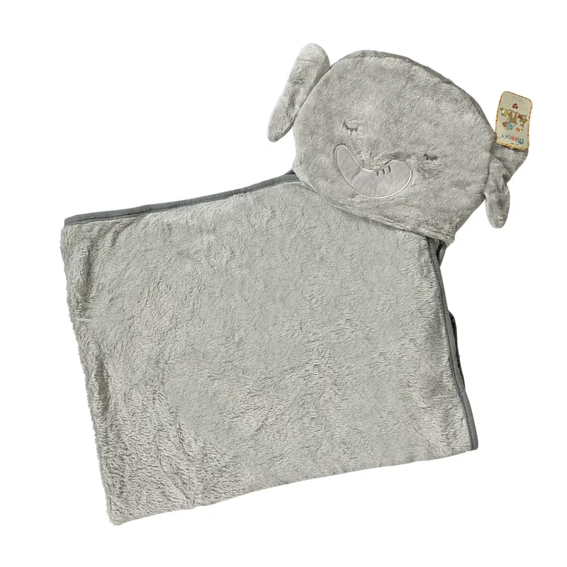 Baby Bath Towel - Gray Elephant