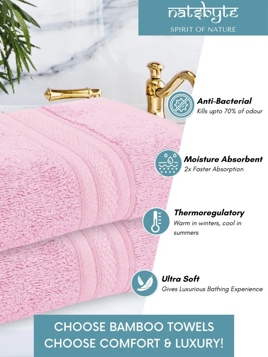 Bamboo Fiber Face Towel  - Pink (Pack of 3)