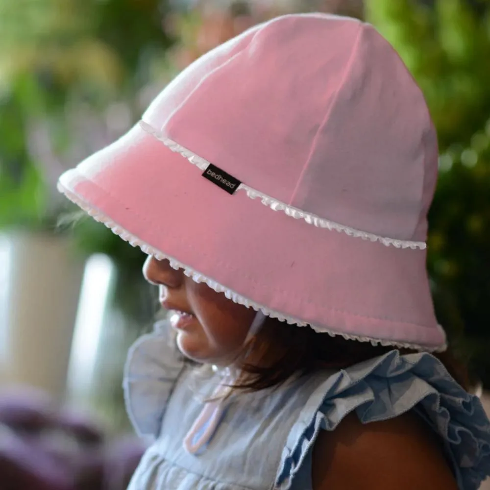 Bedhead Hats Toddler Bucket Hat Ruffle Trim Blush