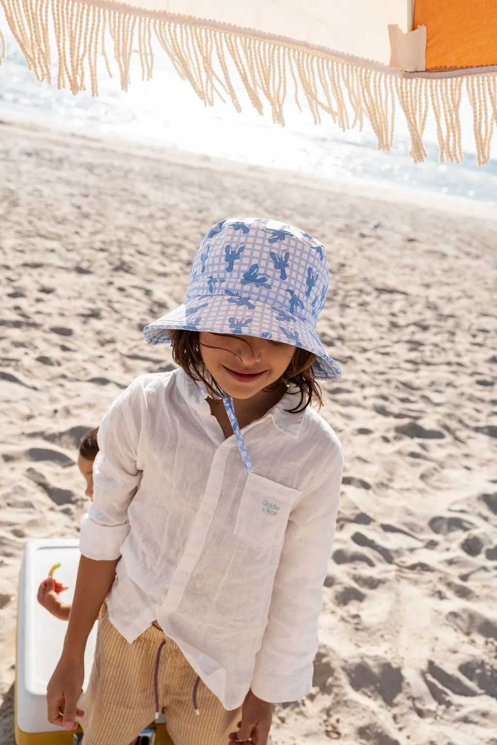 Blue Lobster Wide Brim Swim Hat