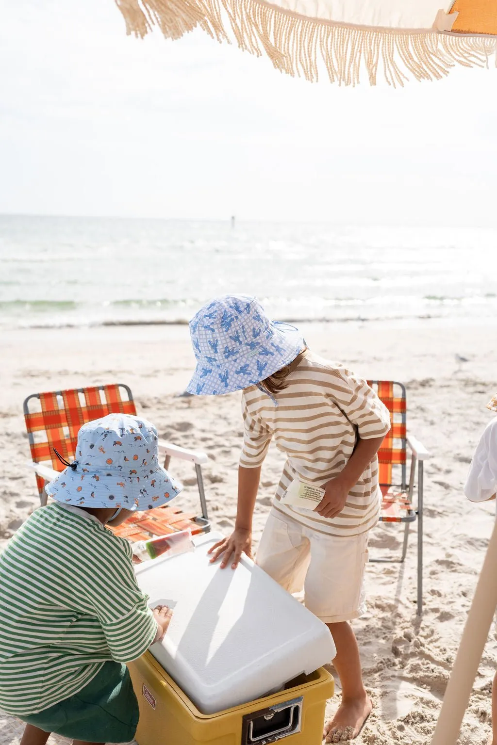 Blue Lobster Wide Brim Swim Hat