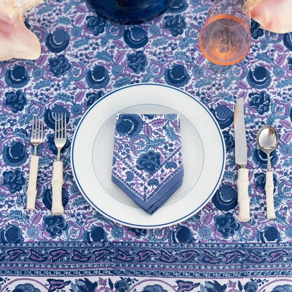 Bohemian Floral Blues & Purple Napkin | Set of 4