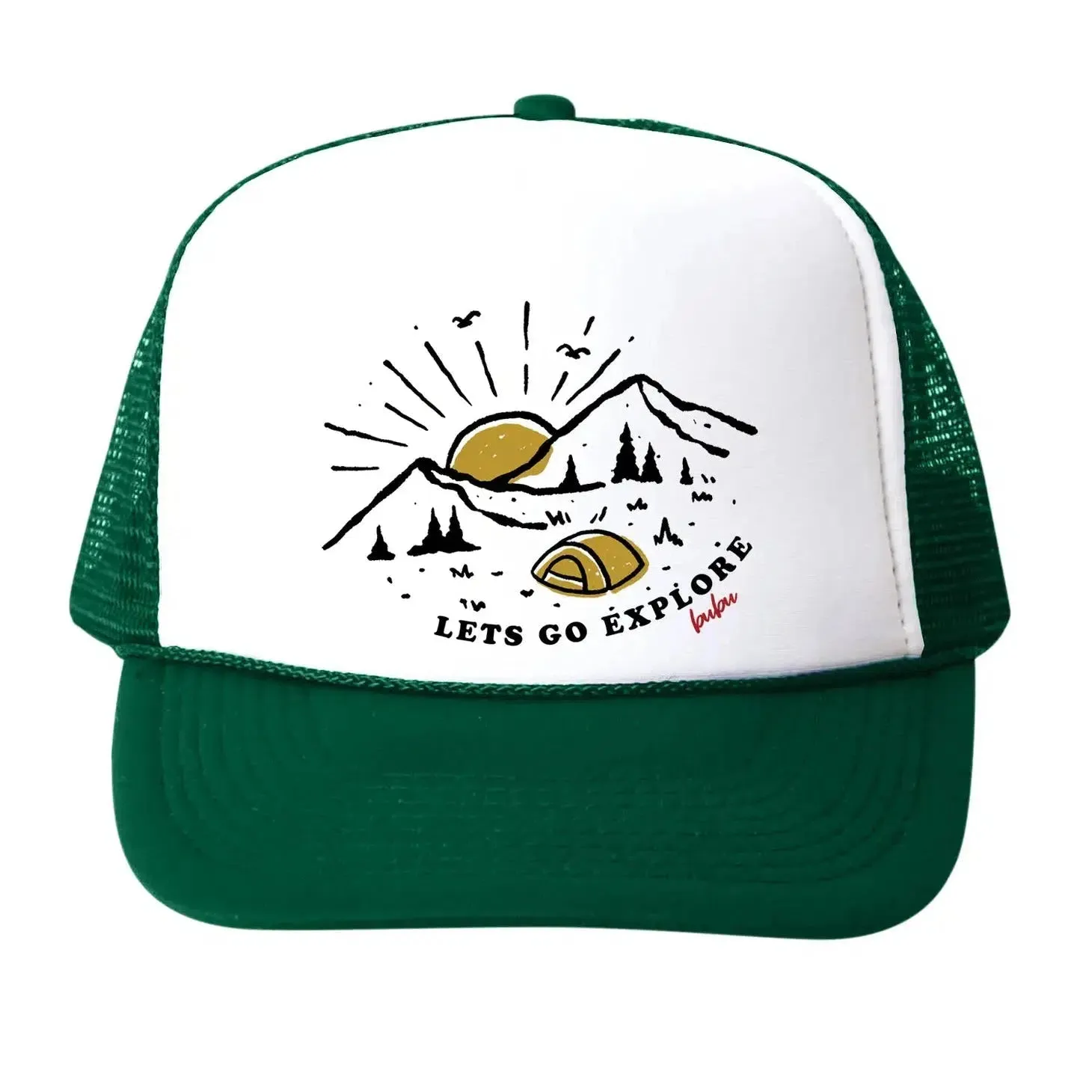 Bubu - Green   White Trucker Hat - Let's Go Explore