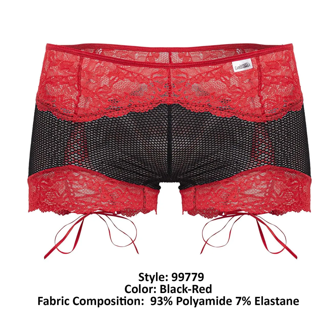 CandyMan 99779 Mesh Lace Trunks Color Black