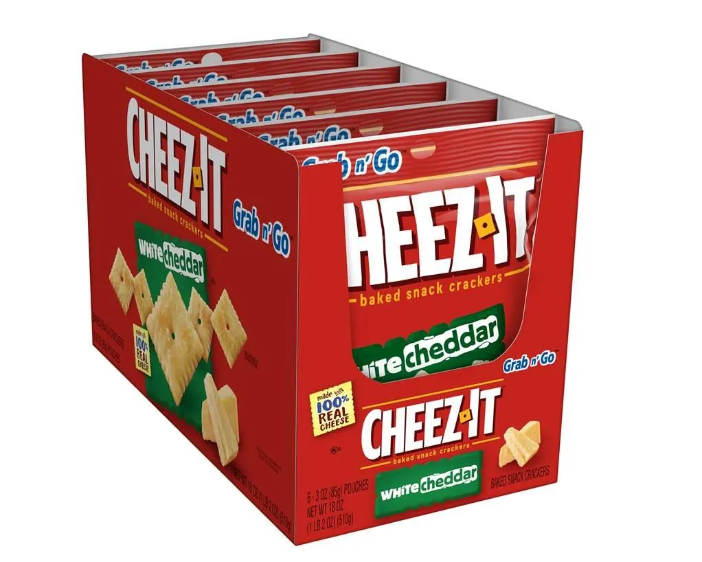 Cheez-It’s White Cheddar Grab n' Go Baked Snack Crackers Bags