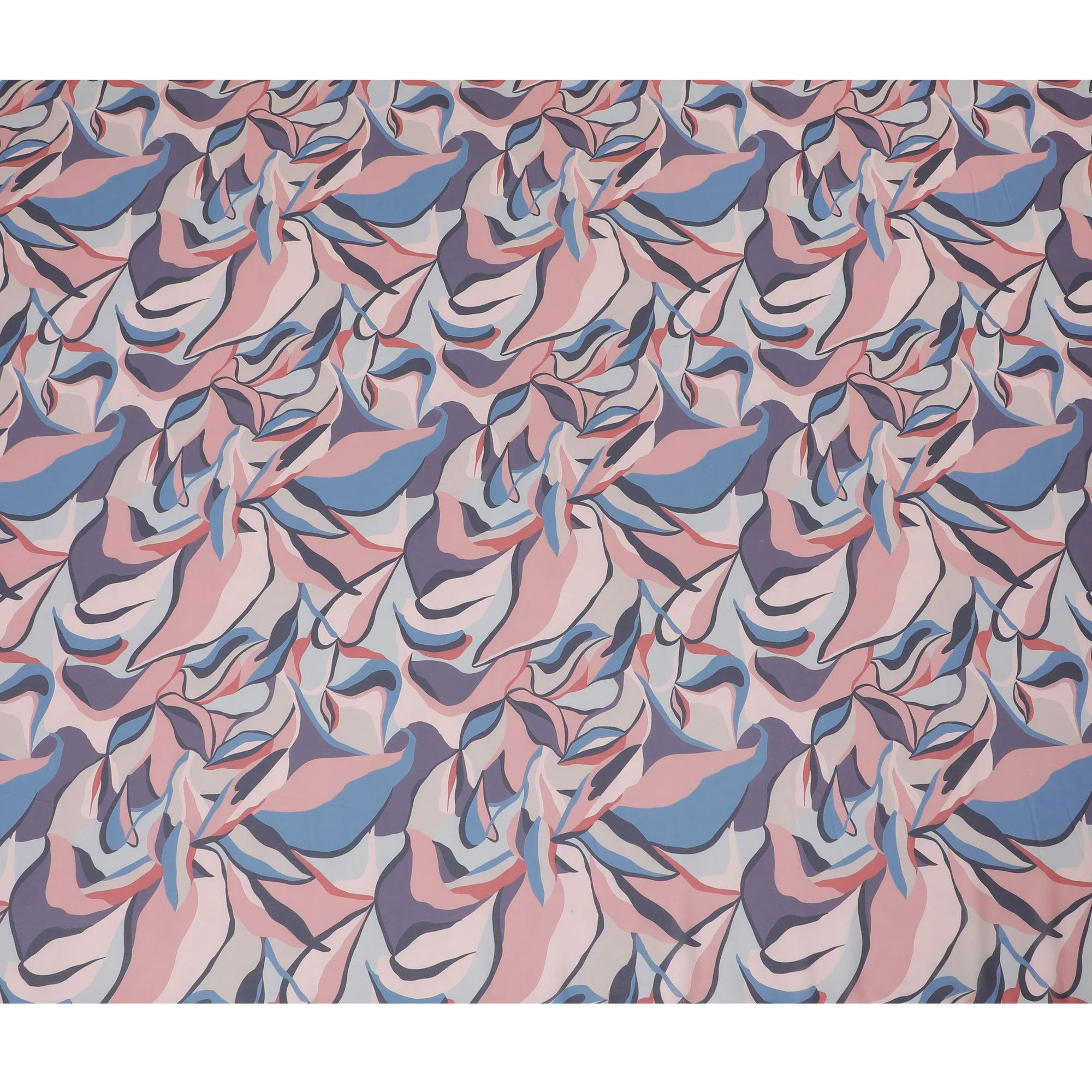 Chic Pastel Swirls Synthetic Georgette Fabric - Contemporary Design, Shop Online, 110cm-D17994