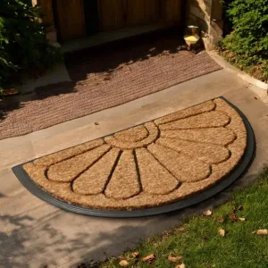 Daisy Semi Circle Coir & Rubber Doormat