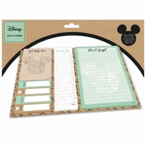 Disney Mickey Floral Desk Planner - Cheerful Organised Mickey Mouse-themed Desk Planner Daily Tasks Scheduling