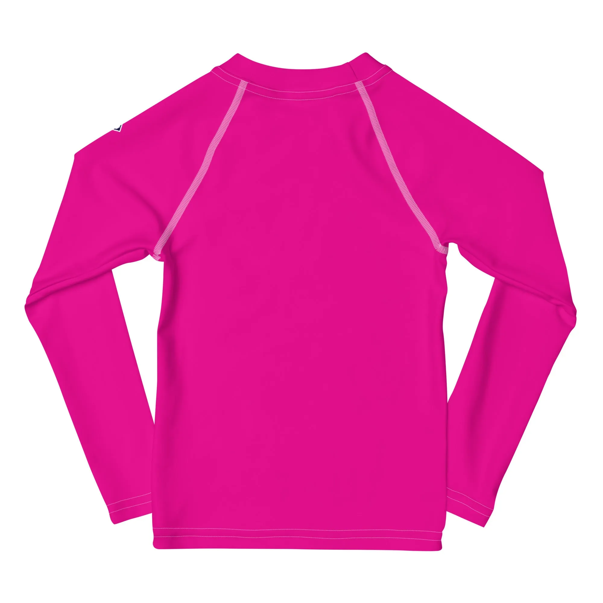 Dynamic Defense: Boys' Solid Color Long Sleeve Rash Guards - Hollywood Cerise