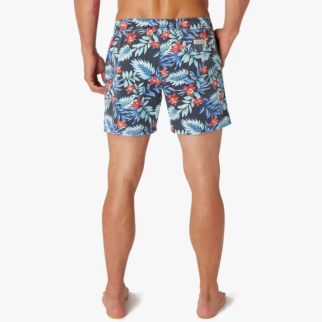 Fair Harbor Bungalow Swim Trunks in Midnight Palms