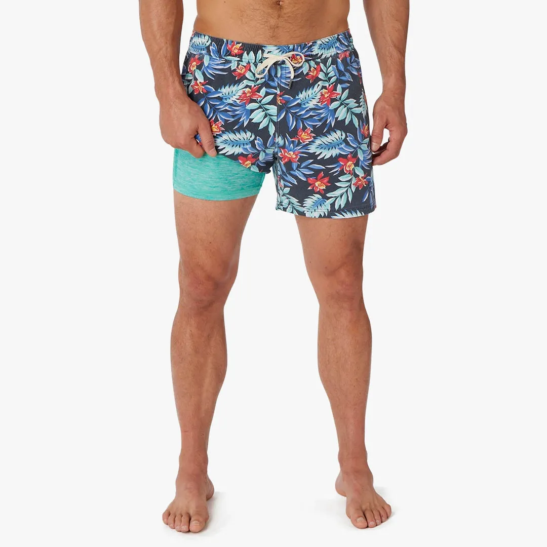 Fair Harbor Bungalow Swim Trunks in Midnight Palms