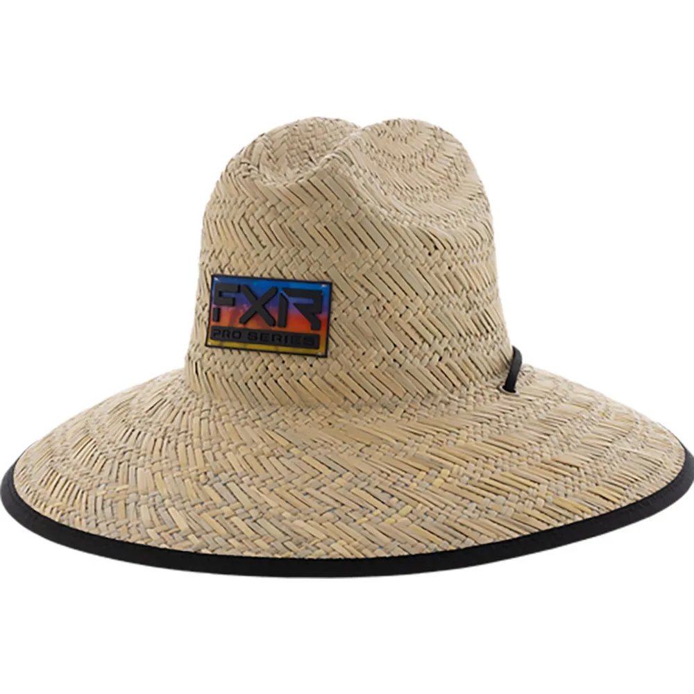 FXR  Shoreside Straw Hat Adjustable Chin Strap Full Printed Brim - Youth