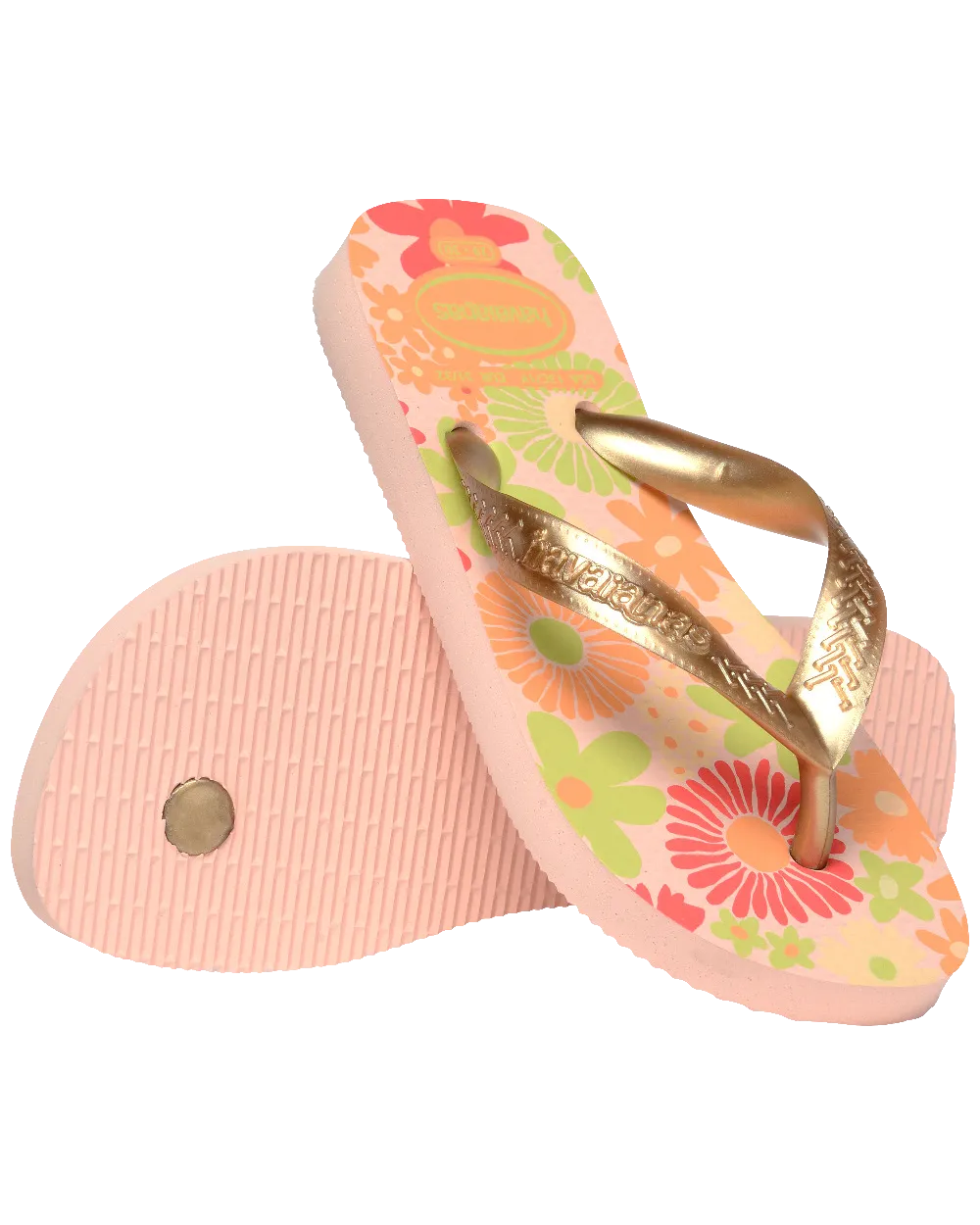 Girls Flores Flip Flops in Ballet Rose