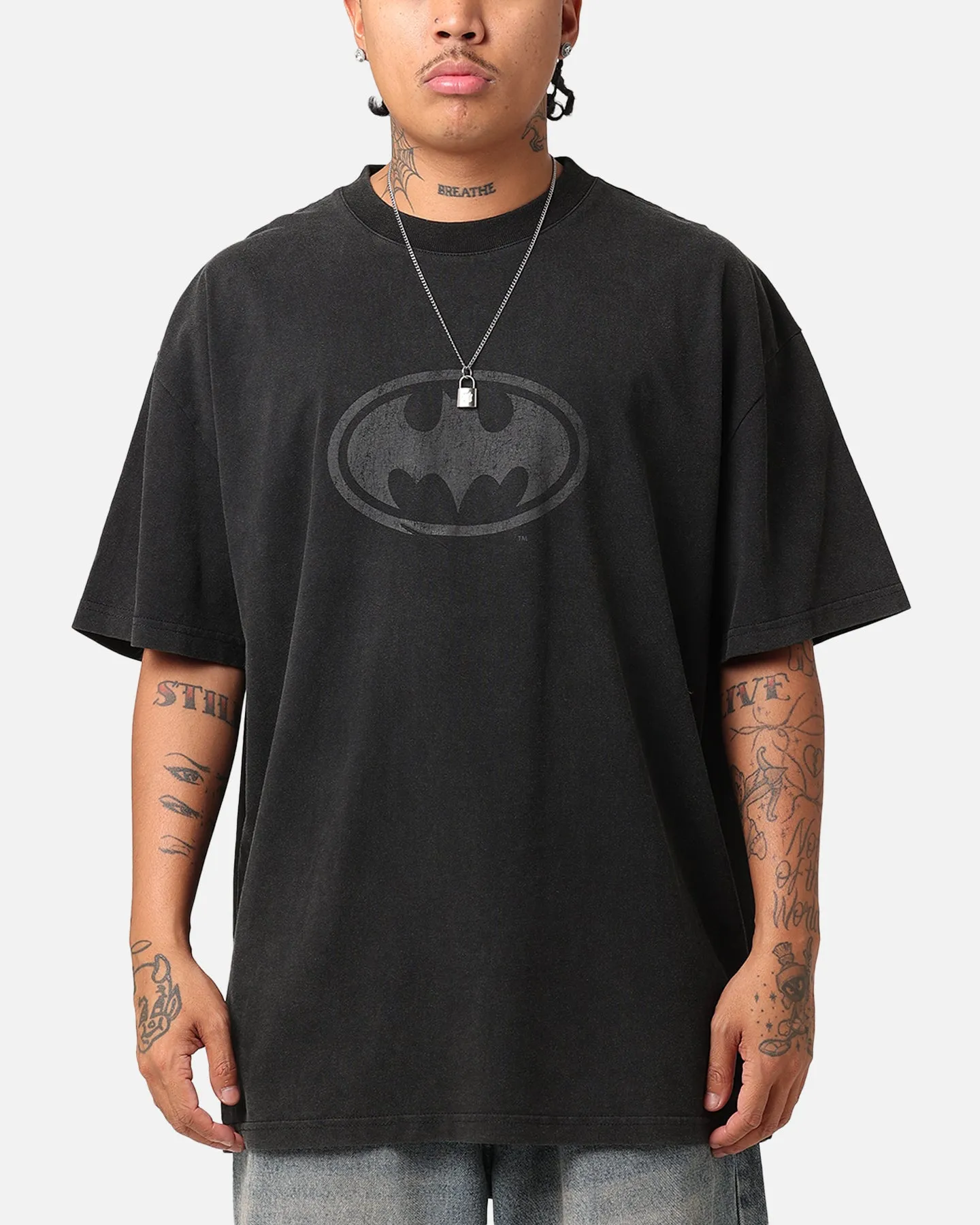 Goat Crew X DC Batman Batman Logos Heavy T-Shirt Vintage Black