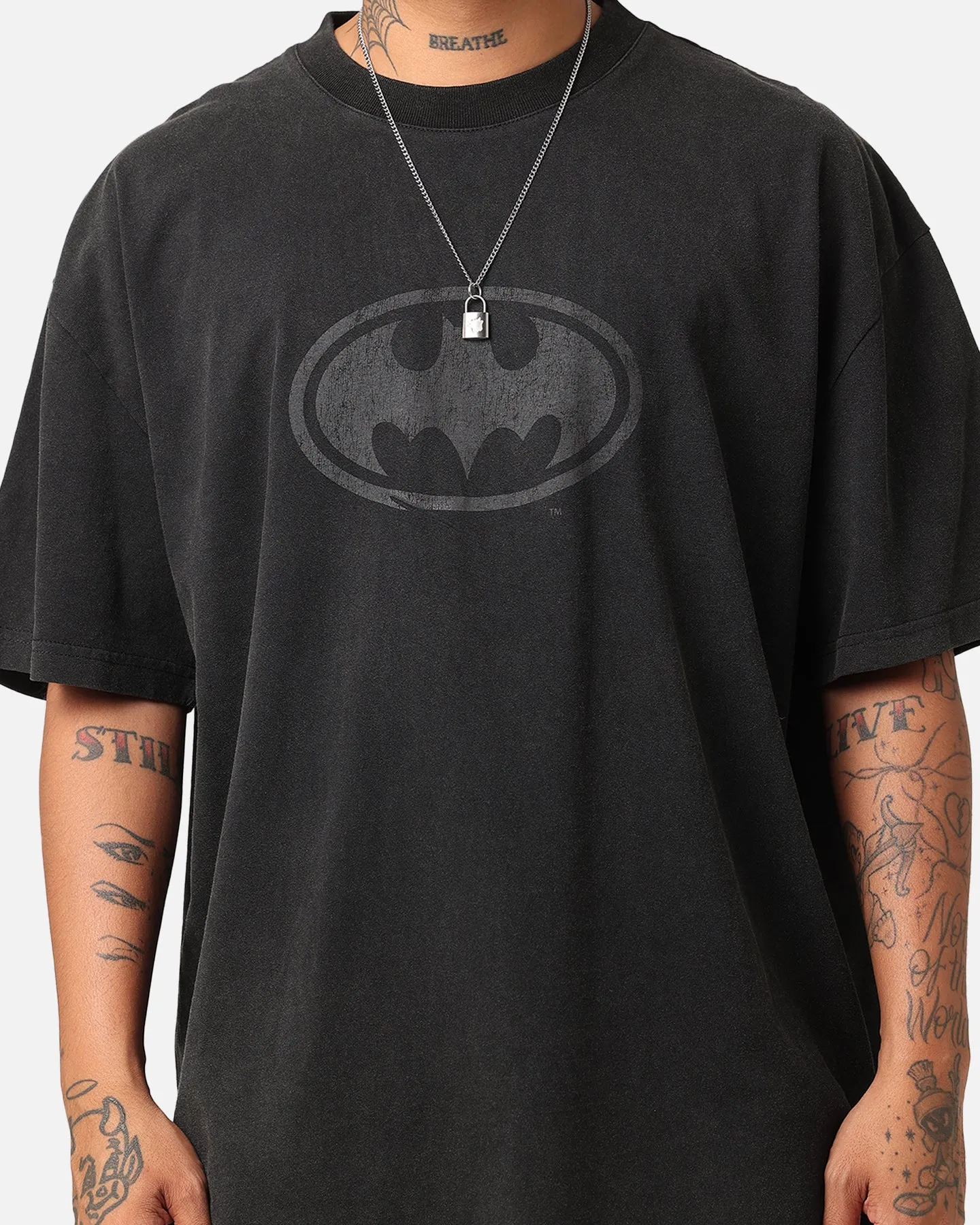 Goat Crew X DC Batman Batman Logos Heavy T-Shirt Vintage Black