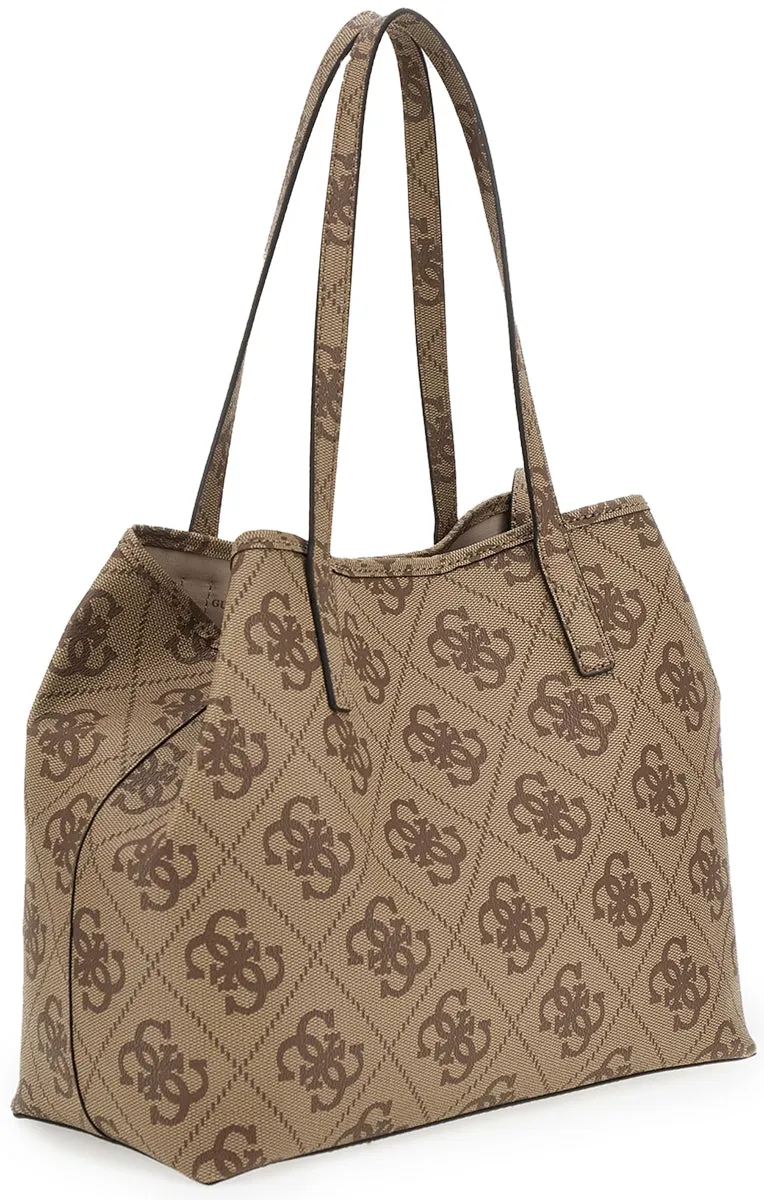 Guess Vikky Tote Peony Large Shopper 2 in 1 Bag In Lattee