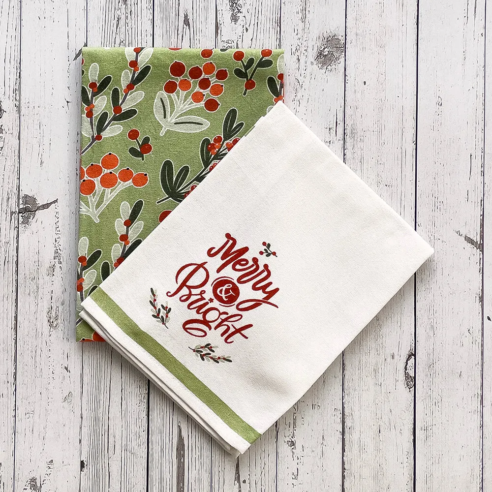 Holiday Floursack Tea Towels Set/2