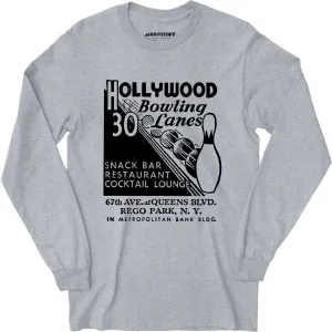 Hollywood Bowling Lanes - Rego Park, NY - Vintage Bowling Alley - Long Sleeve T-Shirt