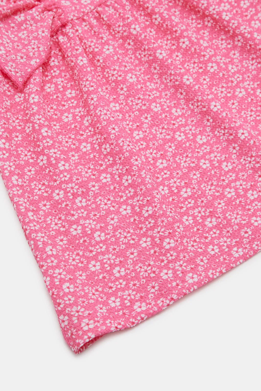 Infant Girls Pink All Over Floral Printed Dress