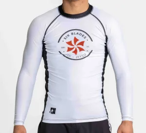 Kids Six Blades Long Sleeve Rashguard White