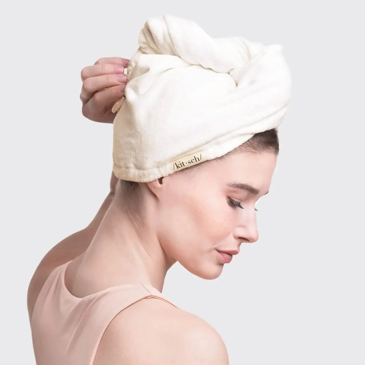 Kitsch Quick Dry Hair Towel - Ivory