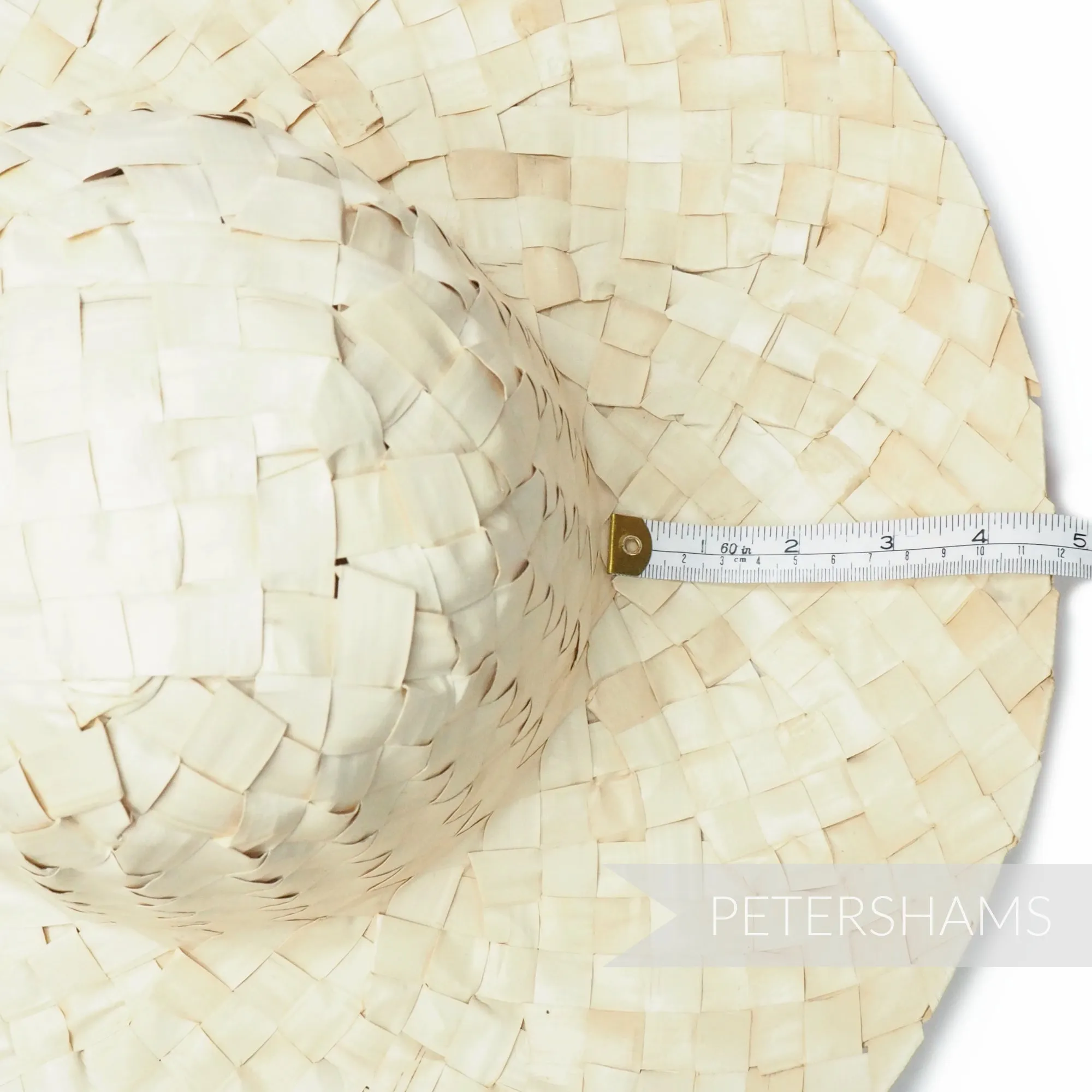 Large Check 1x1 Strip Straw Capeline Hat Body - 12"