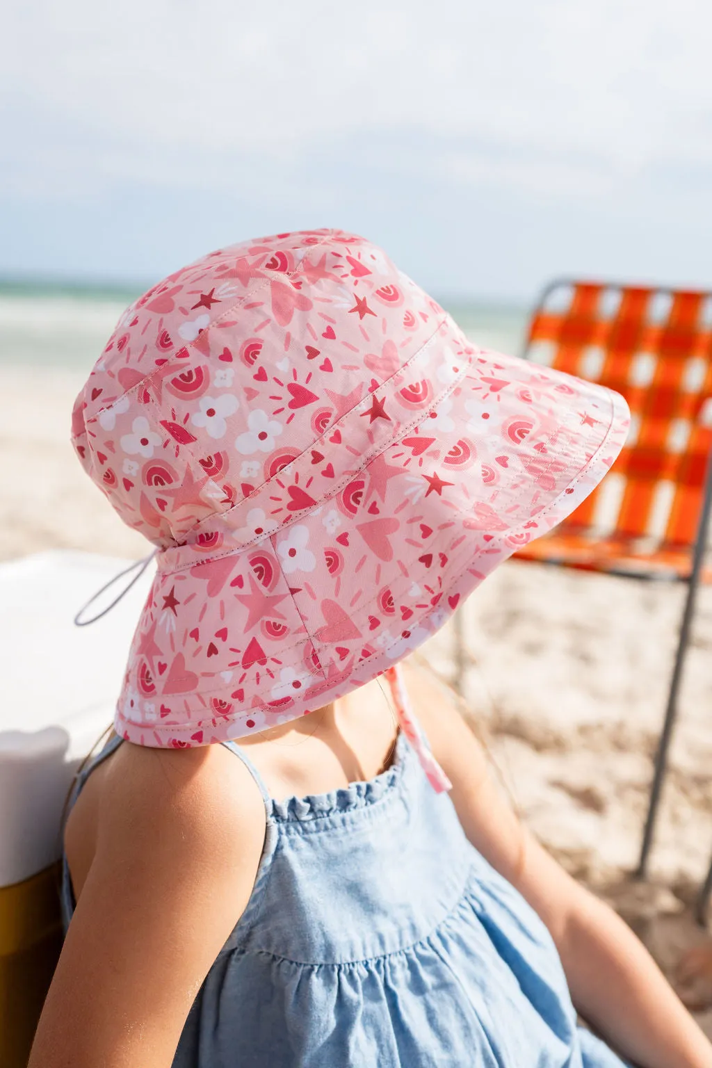 Love Heart Broad Brim Bucket Hat