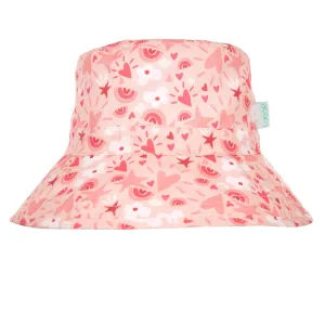 Love Heart Broad Brim Bucket Hat