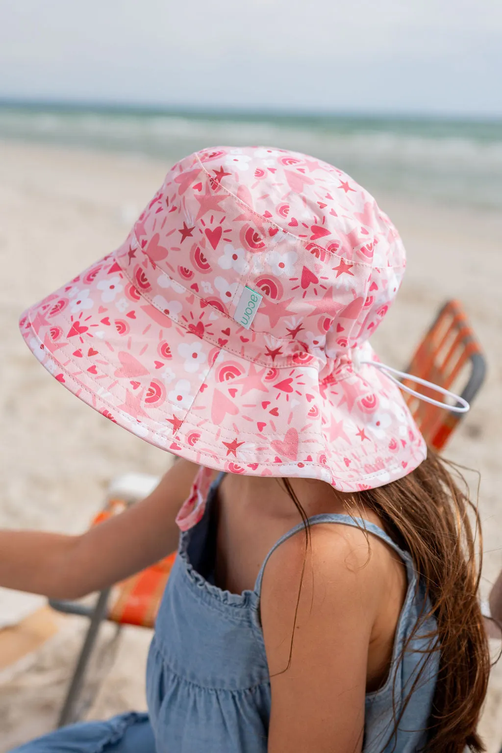 Love Heart Broad Brim Bucket Hat