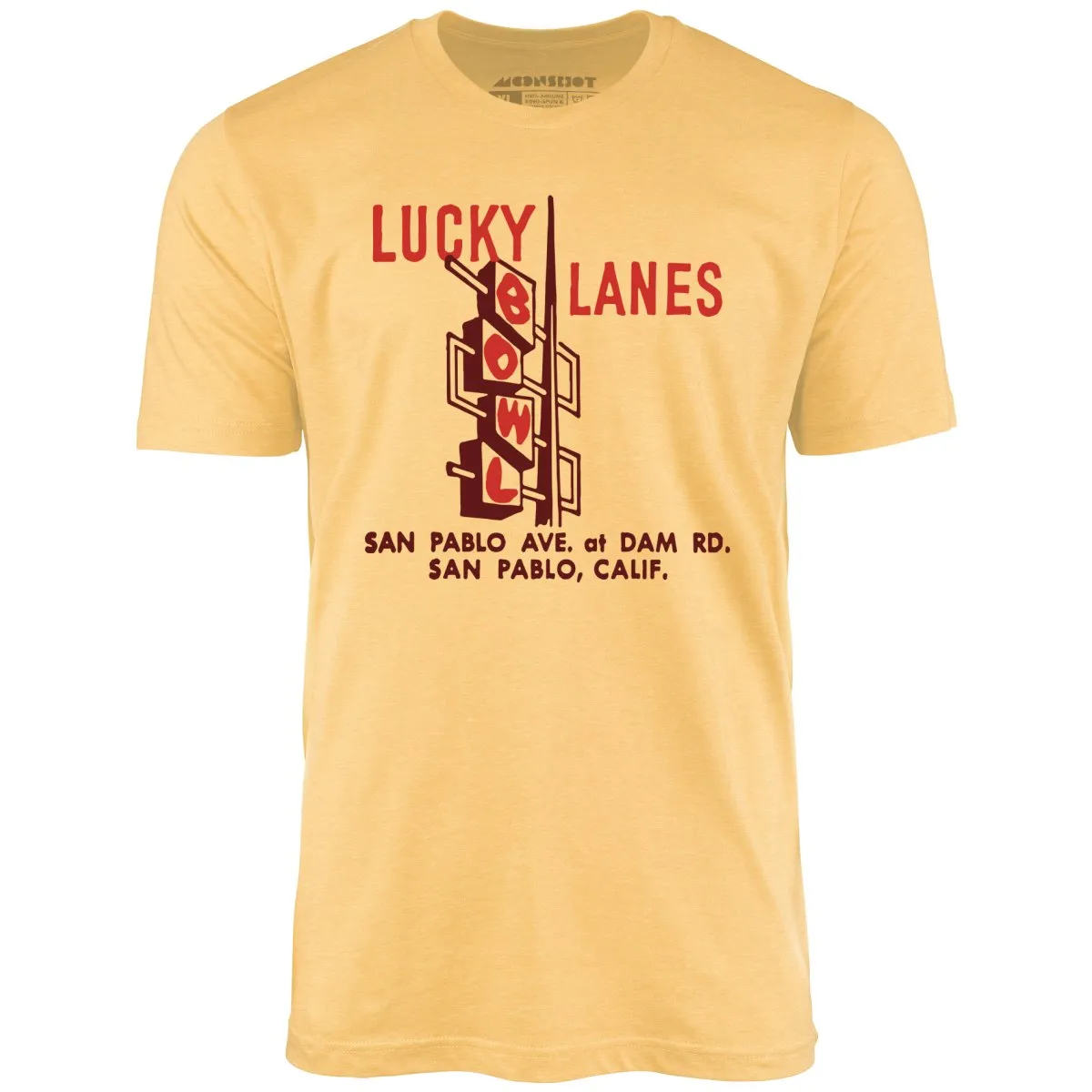 Lucky Lanes - San Pablo, CA - Vintage Bowling Alley - Unisex T-Shirt