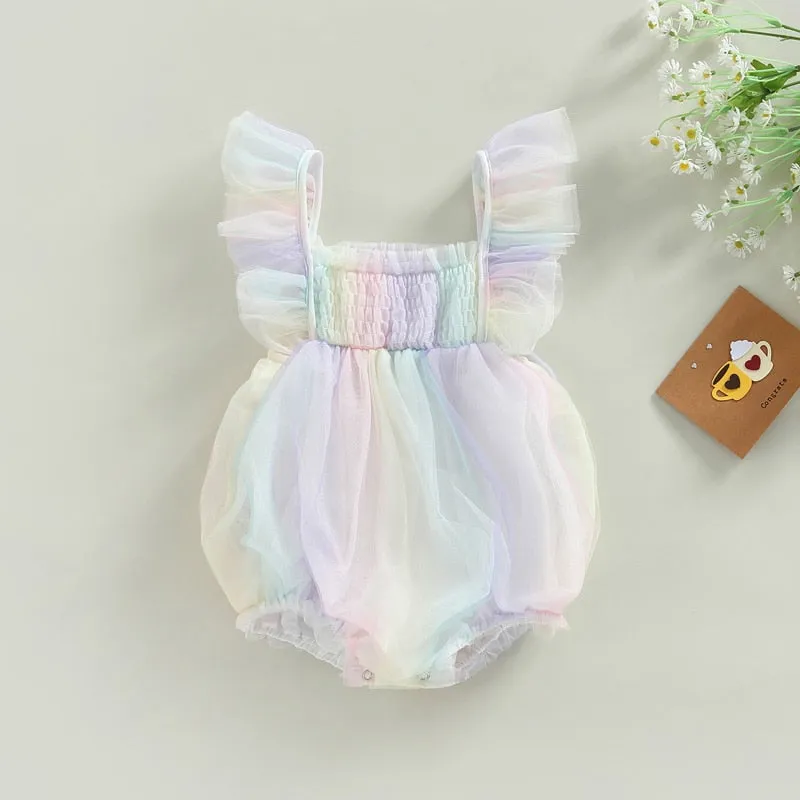 Lulubell - Pastel Rainbow Ruffle Romper