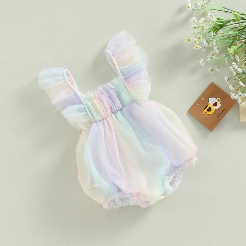 Lulubell - Pastel Rainbow Ruffle Romper