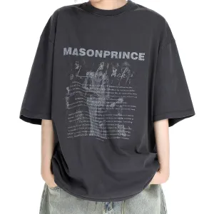 MASONPRINCE Retro Band Tee Charcoal Grey