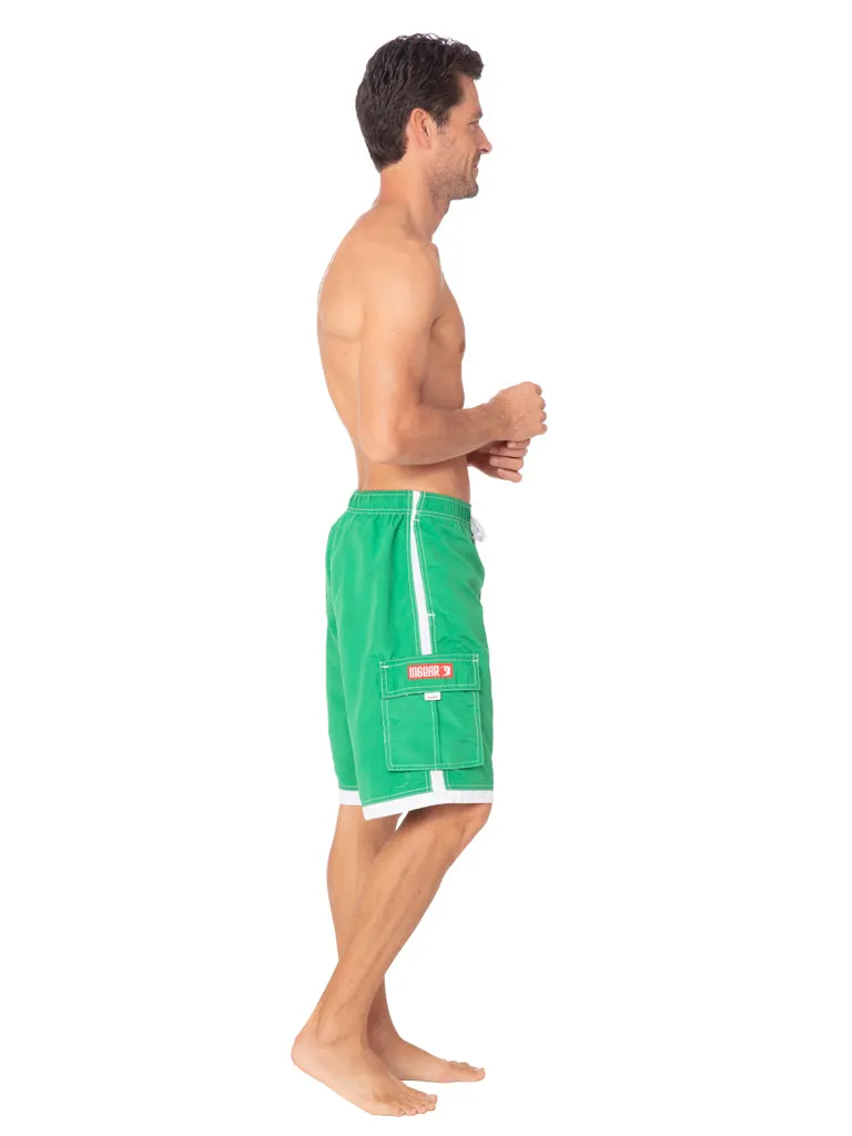 Men's Elasticized Board Shorts in bright solid colors