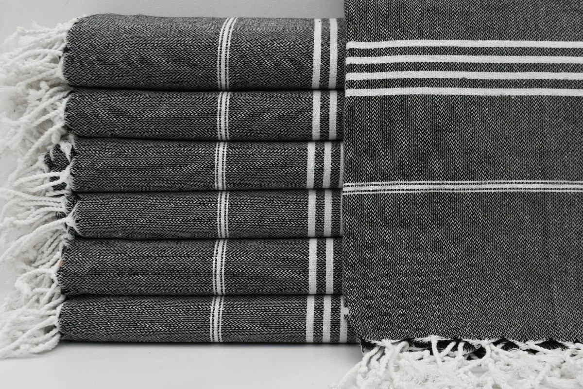 MONACO BLACK TURKISH TOWEL