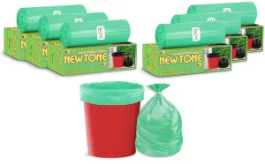 Newtone Premium Garbage Bags Size 19 X 21 Inches (Medium) 180 Bags (6 Rolls) Dustbin Bag/Trash Bag - Green Color