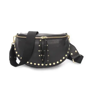 Obsessed Funk Handbag - Black with Gold Studs