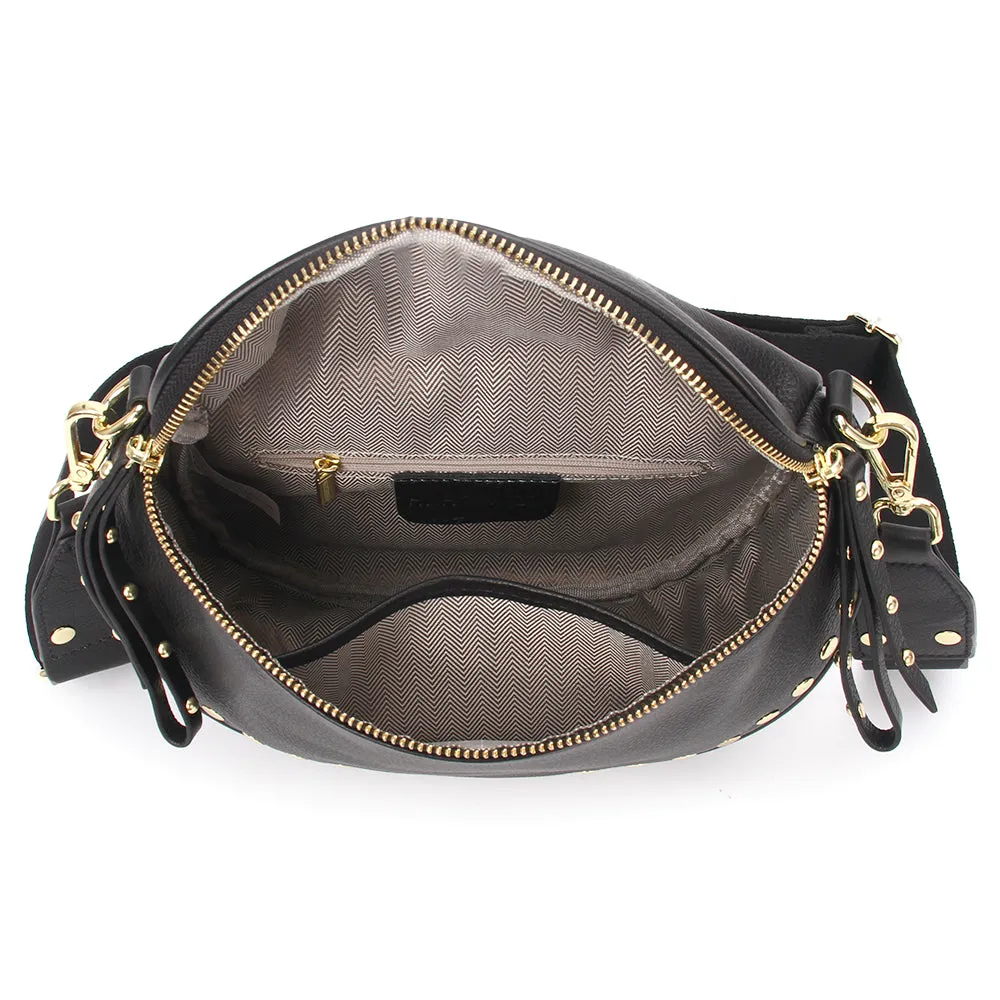 Obsessed Funk Handbag - Black with Gold Studs