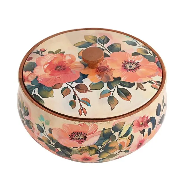 Pastel Flora - Handcrafted Roti Box | Made with Mango Wood