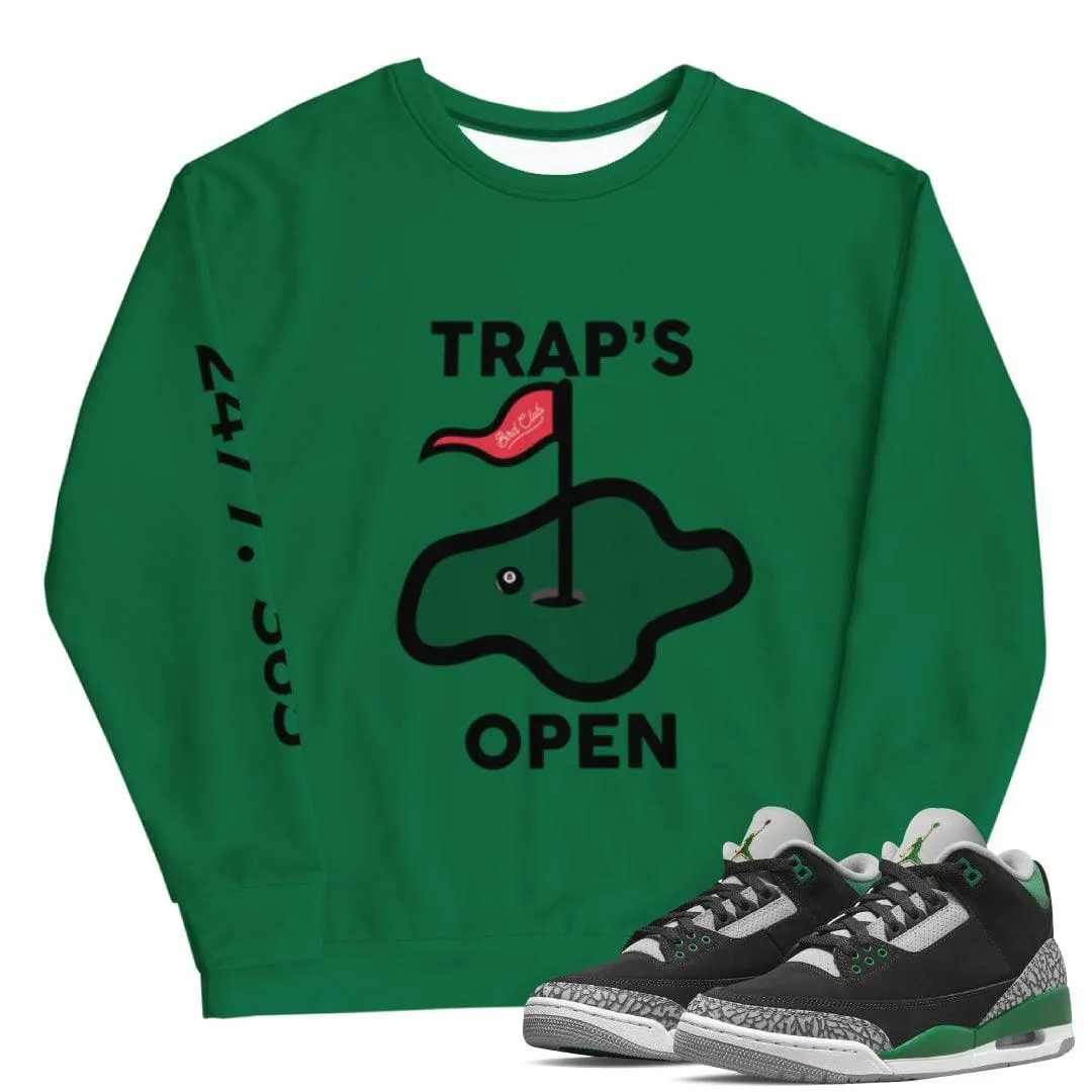 Pine Green Retro 3's crewneck