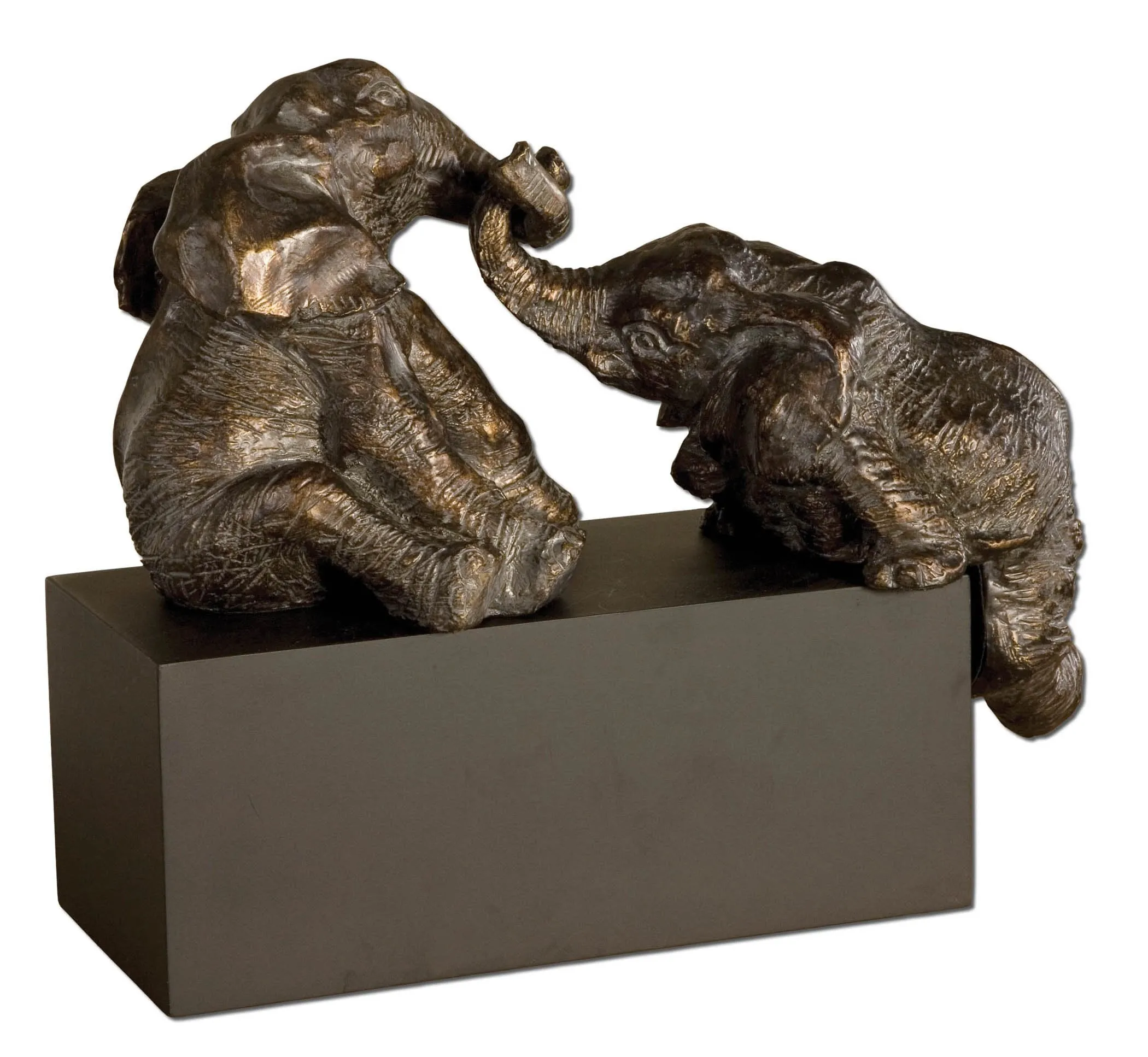 Playful Pachyderms Bronze Figurines