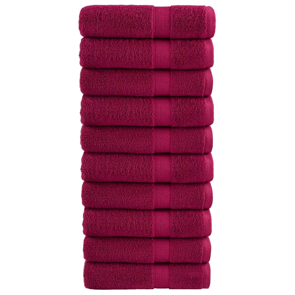 Premium Shower Towels SOLUND 10pcs Bordeaux 70x140cm 600gsm