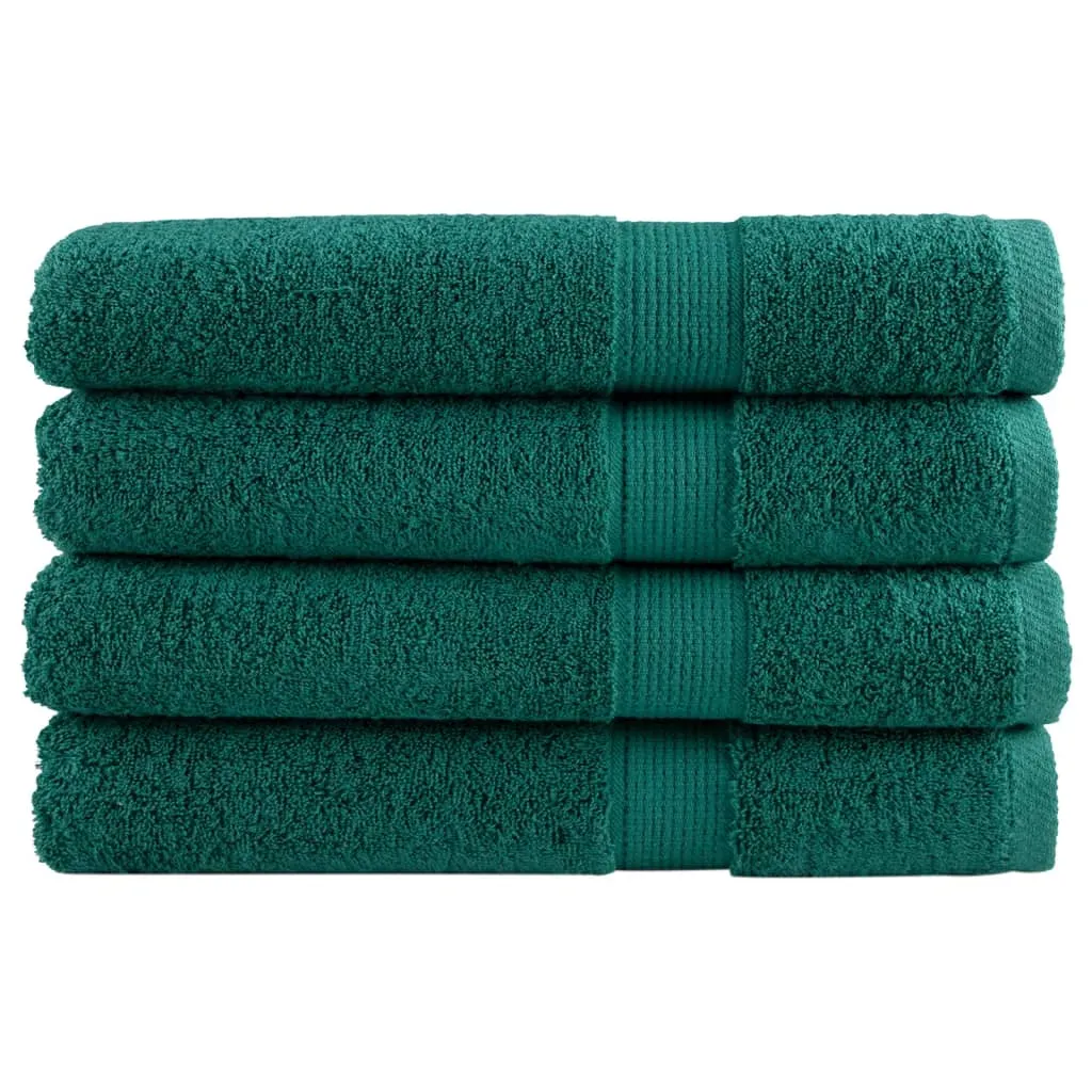 Premium Towels 4 pcs Green 100x200 cm 600 gsm 100% Cotton