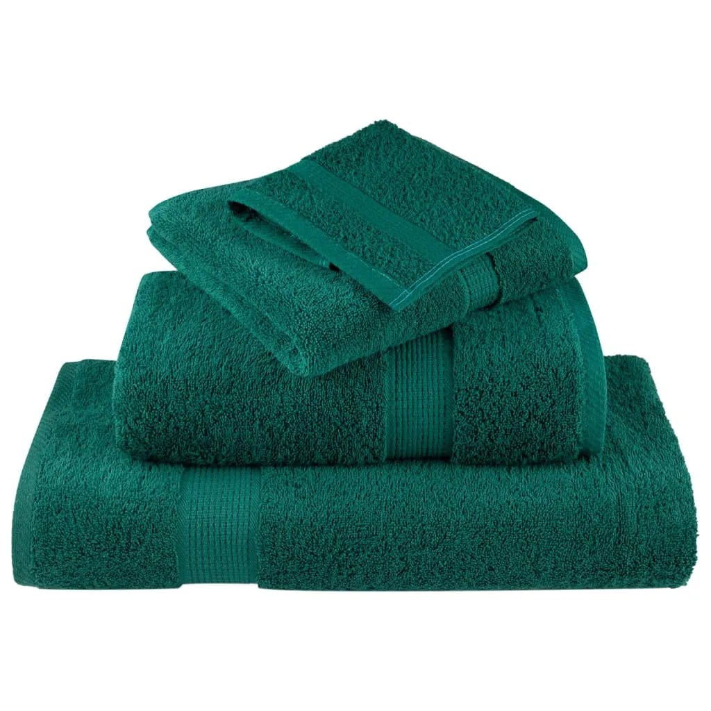 Premium Towels 4 pcs Green 100x200 cm 600 gsm 100% Cotton