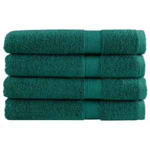 Premium Towels 4 pcs Green 100x200 cm 600 gsm 100% Cotton