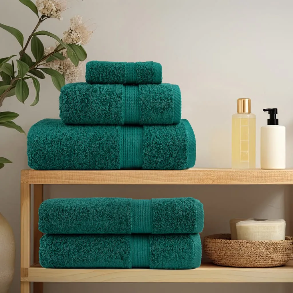 Premium Towels 4 pcs Green 100x200 cm 600 gsm 100% Cotton